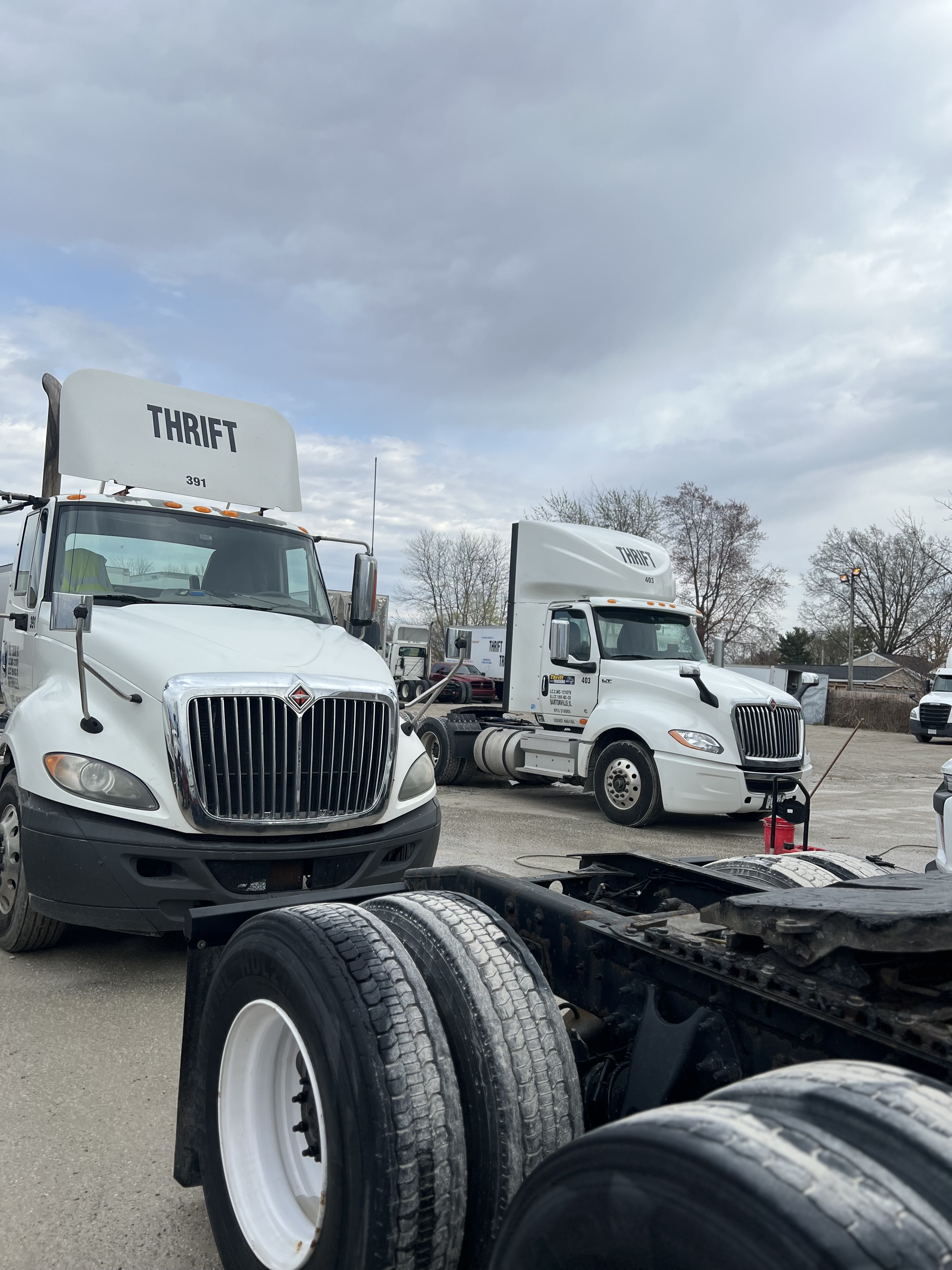 Thrift Company’s commercial trucks after a professional fleet wash by Miller Precision